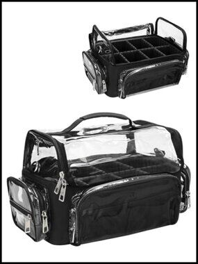 Extra Large Makeup Brush Bag with Stand Up Slots, Waterproof, Adjustable
